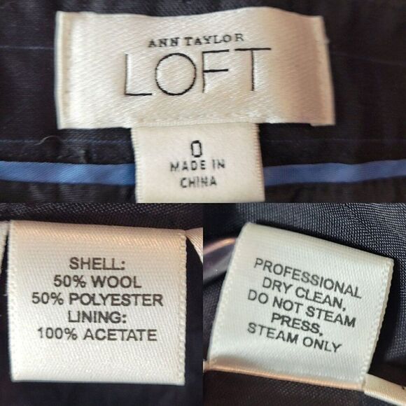 Ann Taylor Loft Pleated Midi Skirt 0 Black Blue Plaid Wool Knee Full Academia - Picture 3 of 9